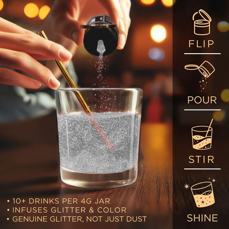Bakell Brew Glitter Clear Shimmer - Edible Glitter for Beverages - Image 4